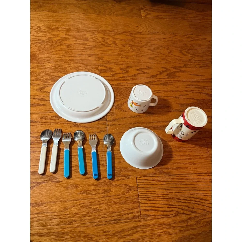 Vintage Disney Dishes Lot Including 101 Dalmatians & Band Leader Mickey - Good